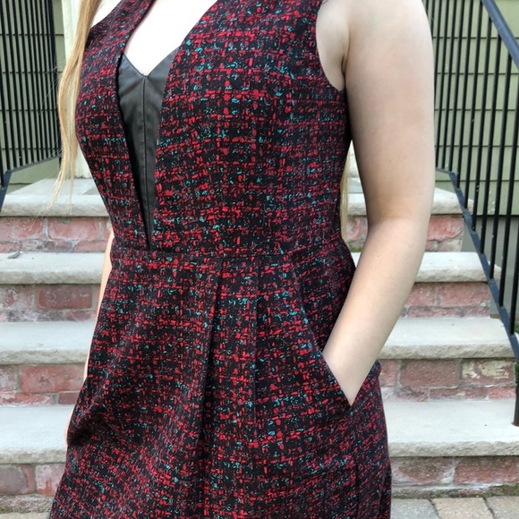Nanette Lepore red tweed print dress - Picture 4 of 5
